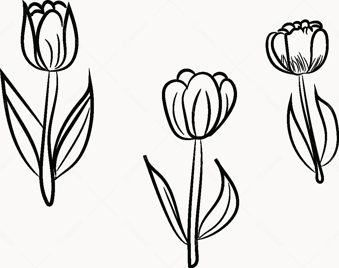 Desenho de Flores Feito a Mão Vetor EPS