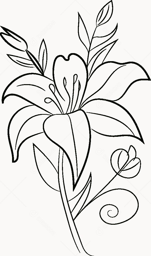 Desenho de Flores Feito a Mão Vetor EPS