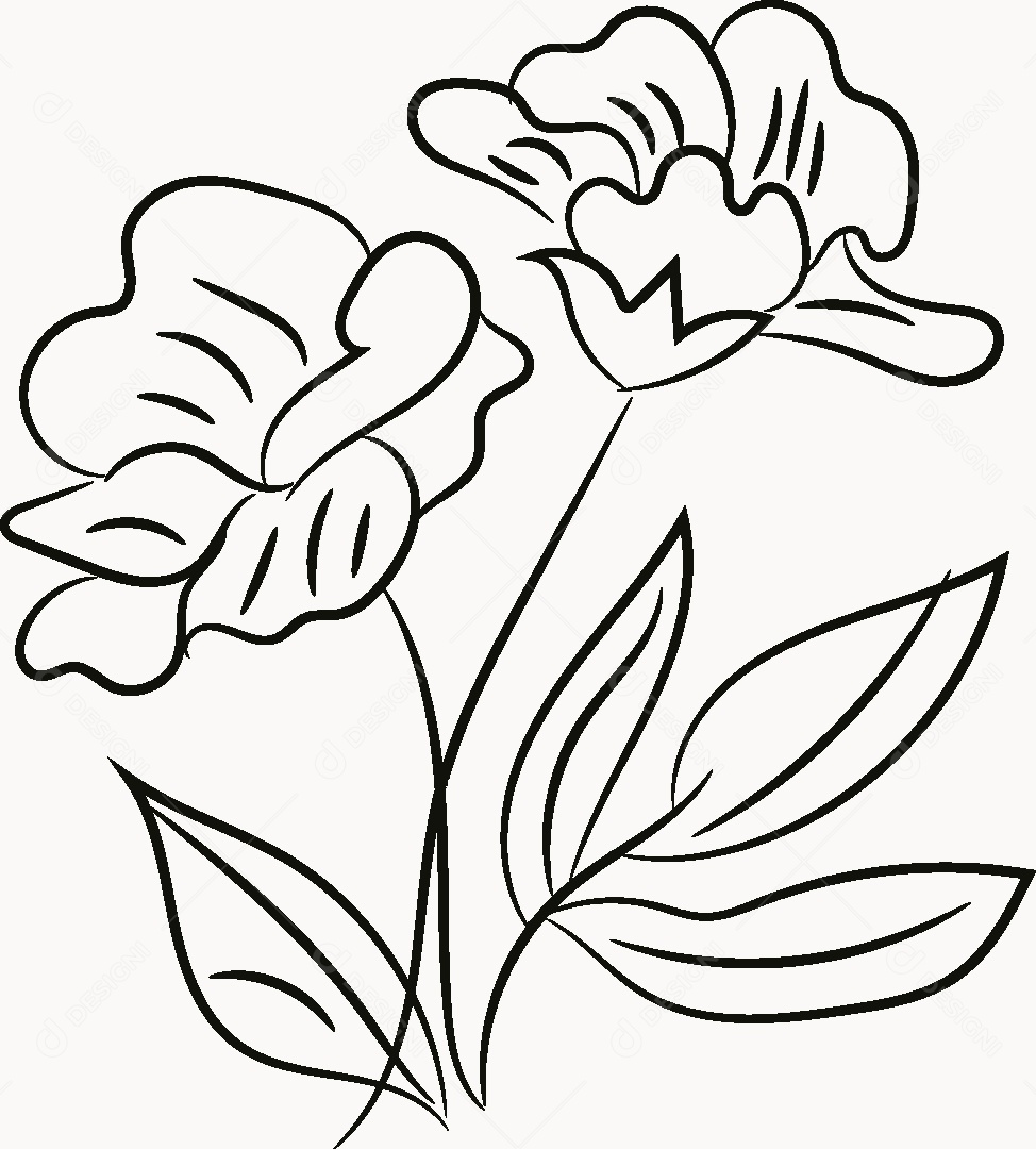 Desenho de Flor Feito a Mão Vetor EPS