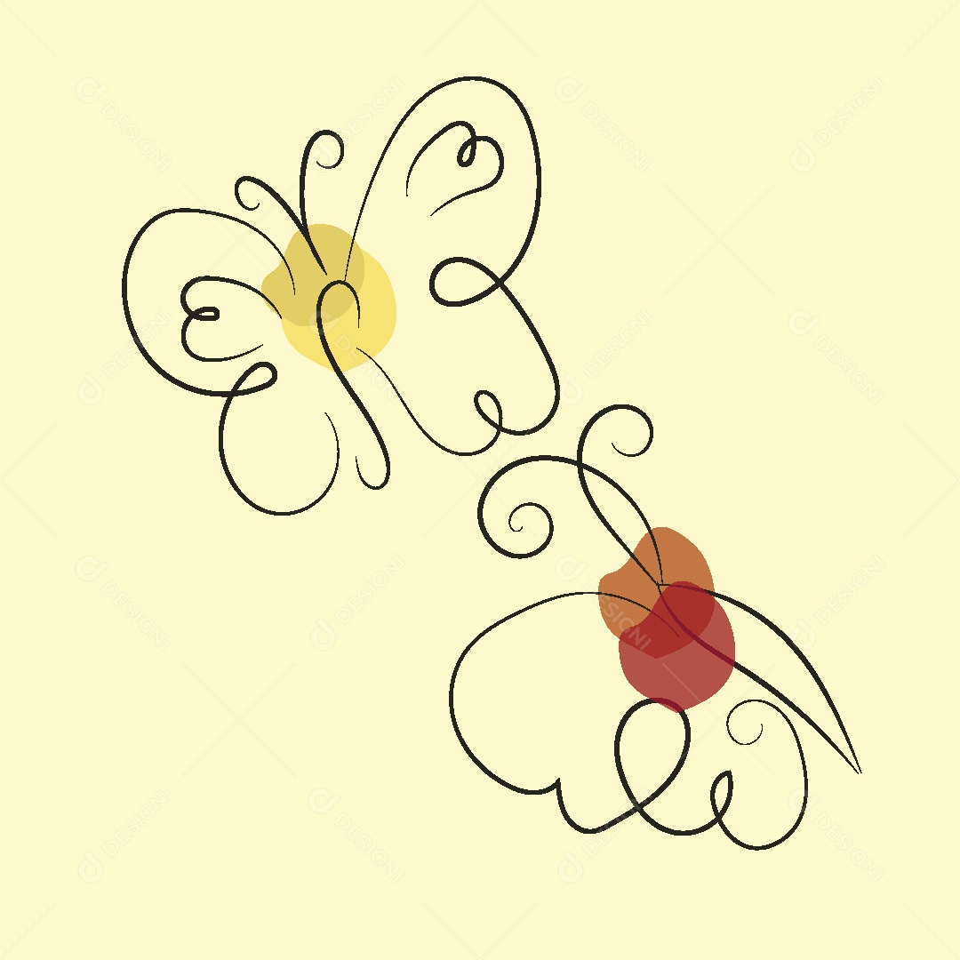 Desenho de Borboleta Feito a Mão Vetor EPS