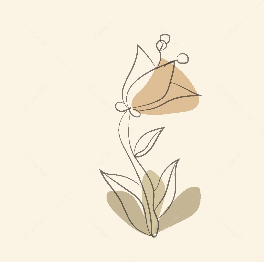 Desenho de Flor Feito a Mão Vetor EPS