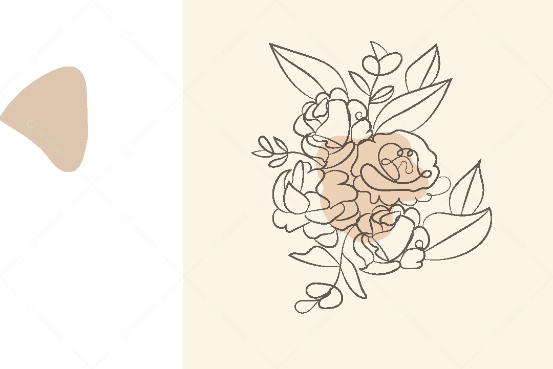 Desenho de Flores Feito a Mão Vetor EPS