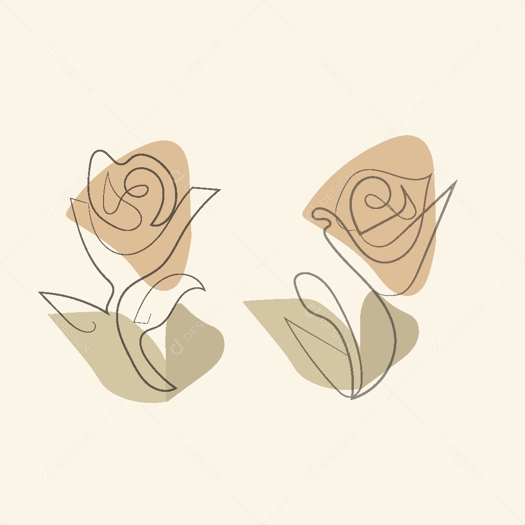 Desenho de Flores Feito a Mão Vetor EPS