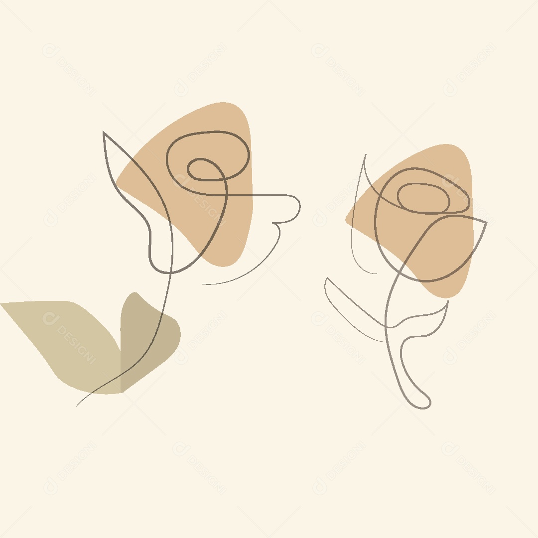 Desenho de Flores Feito a Mão Vetor EPS