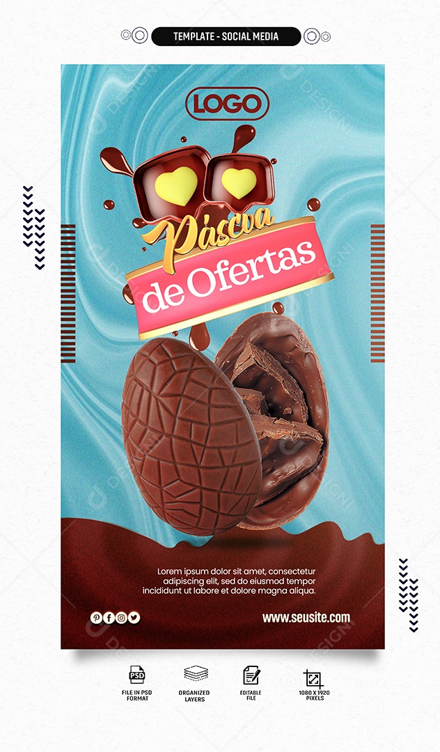 Story Páscoa de Ofertas Social Media PSD Editável