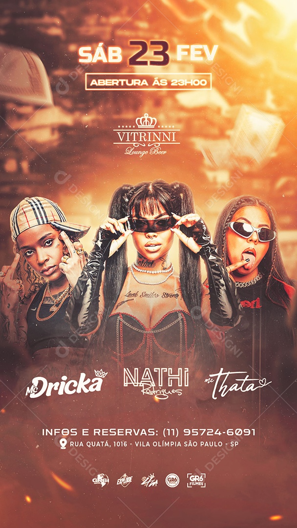 Story Flyer Shows Mc Dricka DJ Nathi Rodrigues Mc Thata Social Media PSD Editável