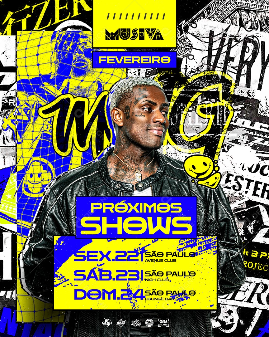 Flyer Próximos Shows Mc IG Social Media PSD Editável