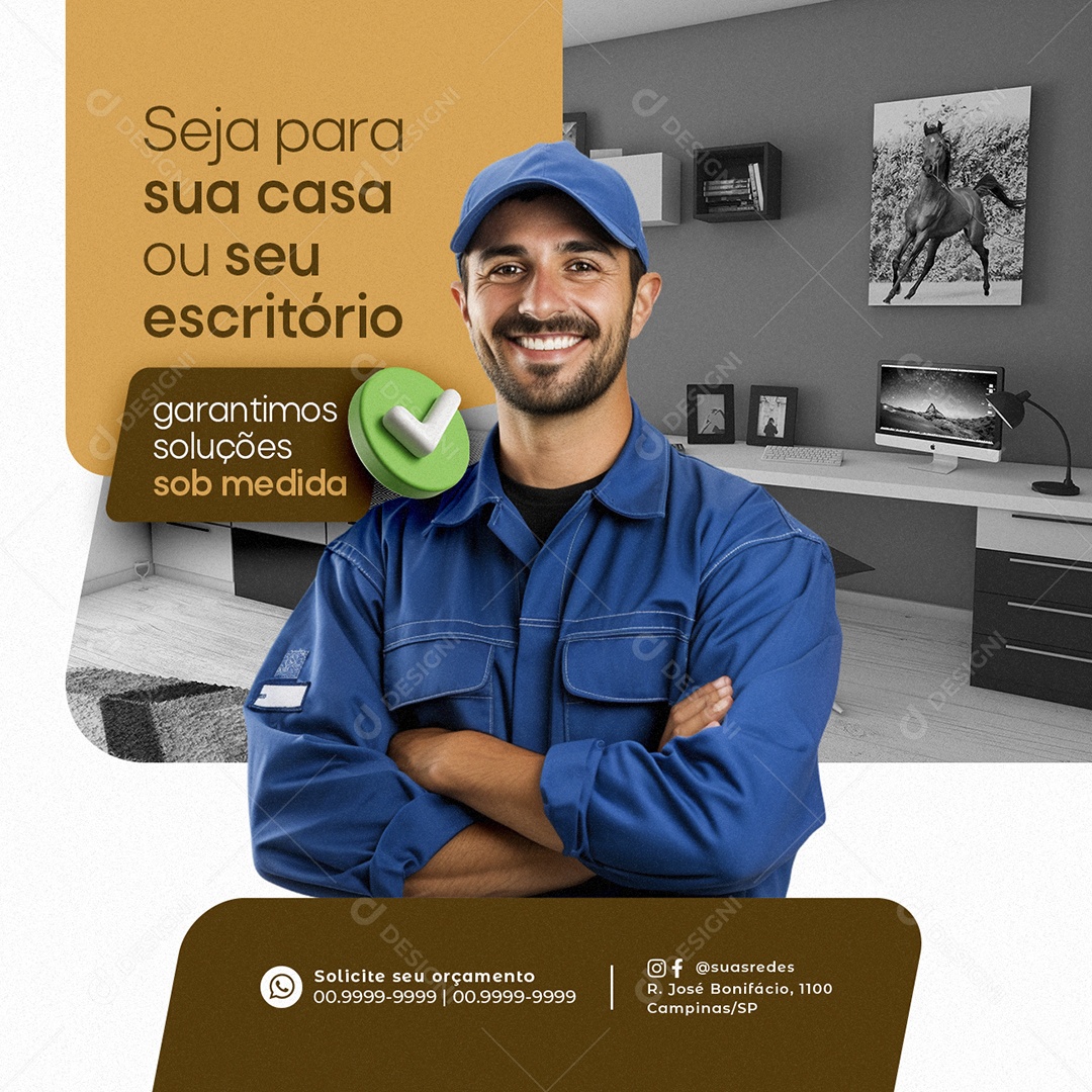 Montador de Moveis Seja para sua casa ou seu escritório Social Media PSD Editável