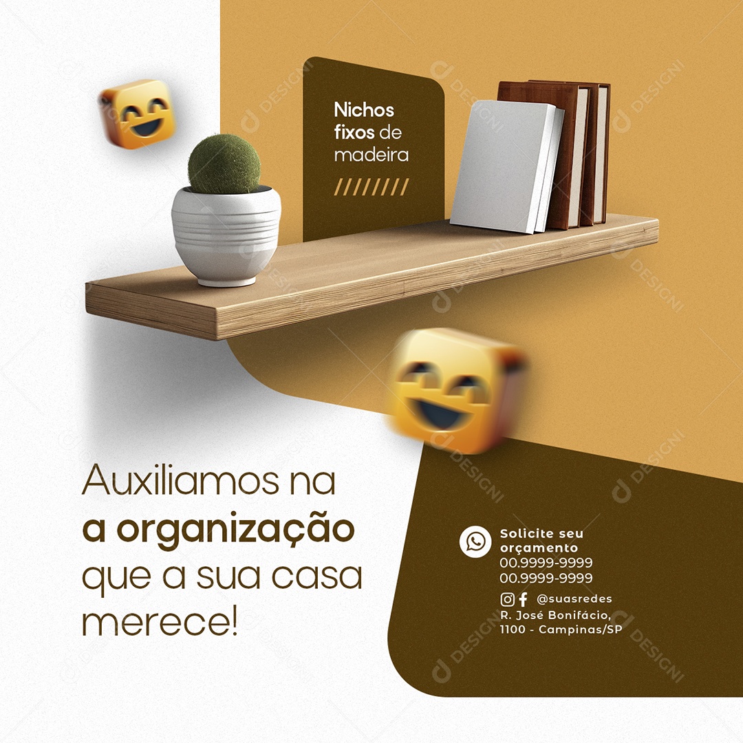 Montador de Moveis Auxiliamos na a organização Social Media PSD Editável