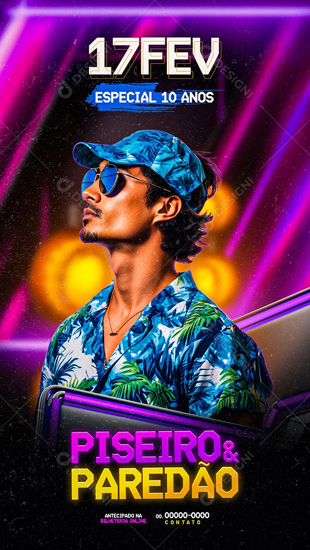 Story Flyer Especial 10 Anos Piseiro e Paredão Social Media PSD Editável