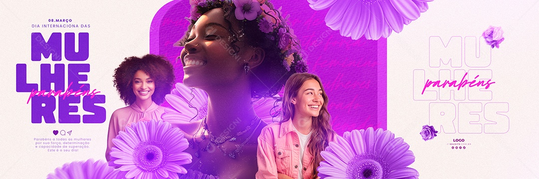 Carrossel Dia Internacional das Mulheres 8 de Março Social Media PSD Editável