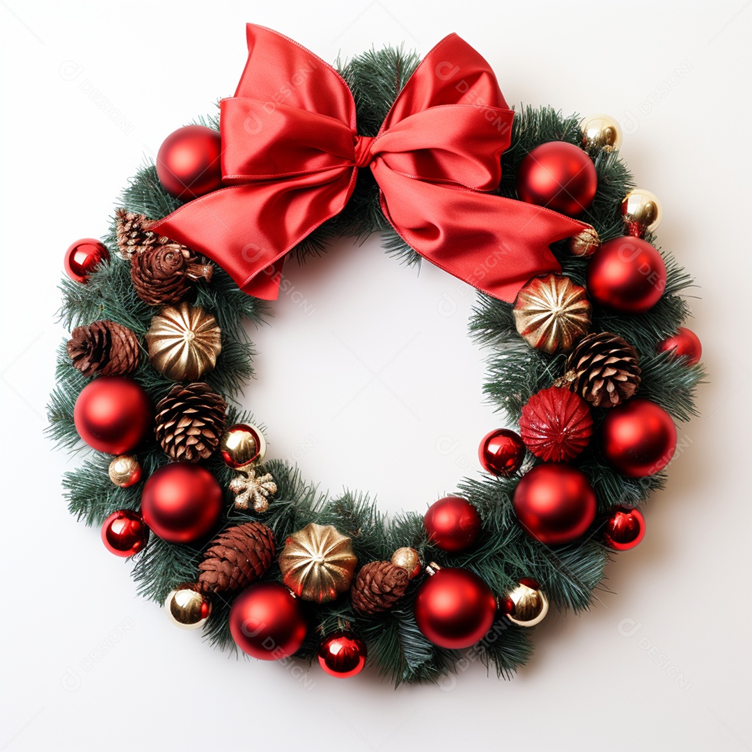 Guirlanda de natal em fundo branco