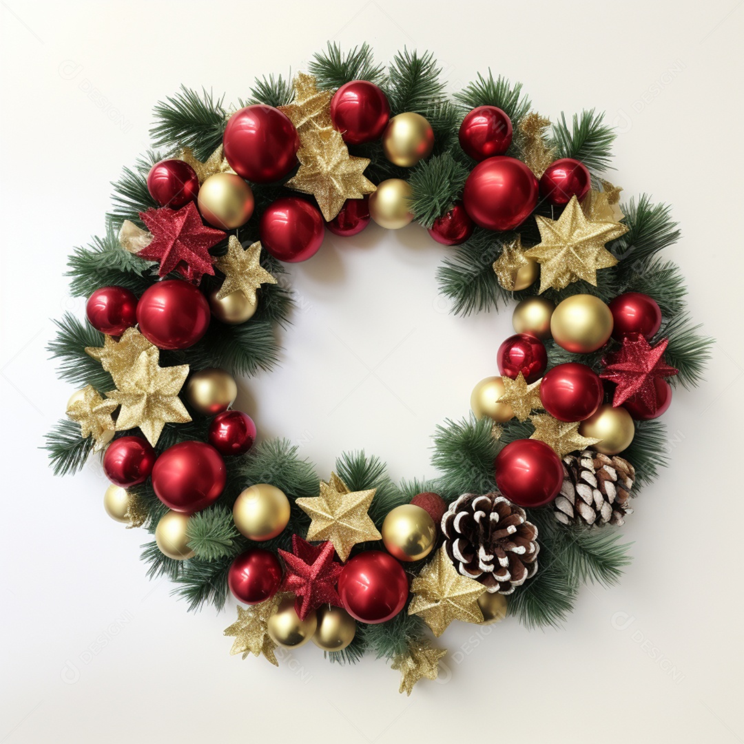 Guirlanda de natal em fundo branco