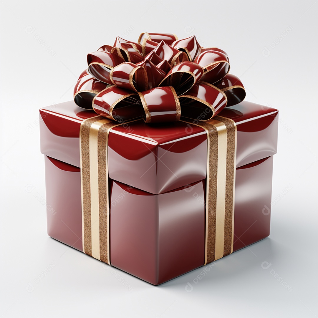 Caixa de presente sobre fundo isolado