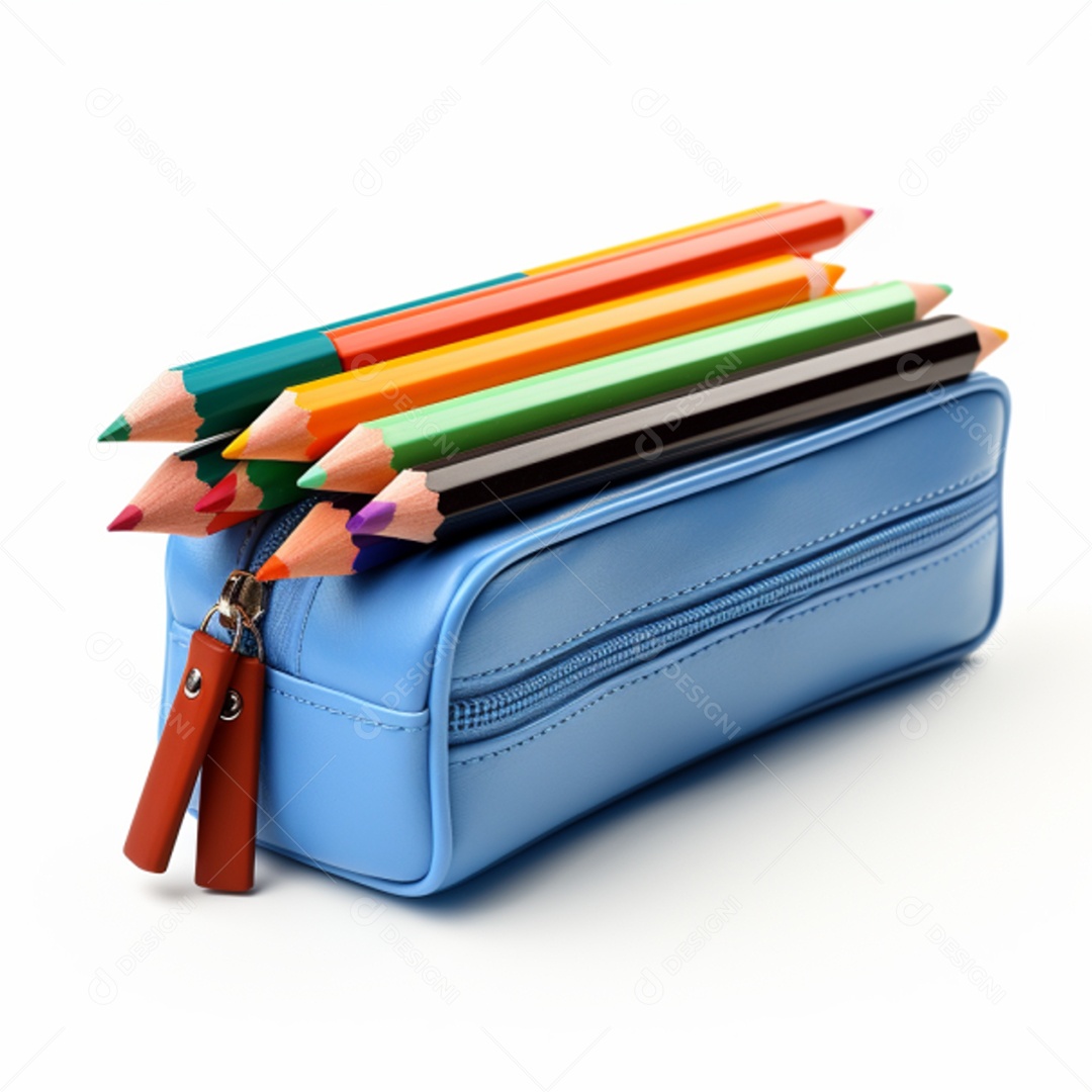 Estojo sobre uma mesa branca