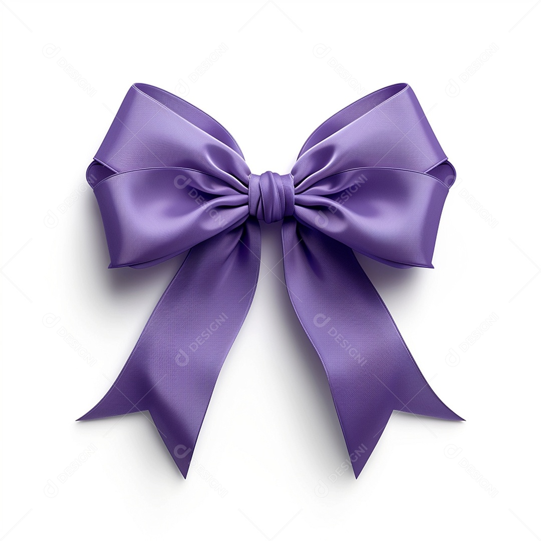 Laço roxo sobre fundo isolado