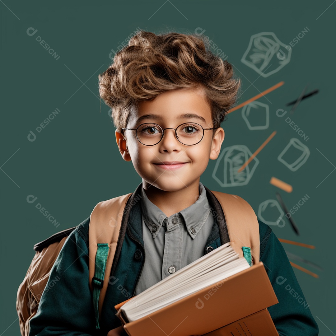 Estudante jovem sobre fundo isolado