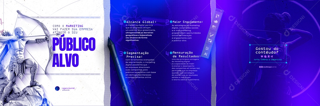 Carrossel Marketing Digital Público Alvo Social Media PSD Editável