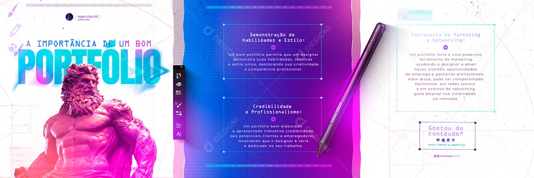 Carrossel Marketing Digital a Importância de um Bom Portfolio Social Media PSD Editável