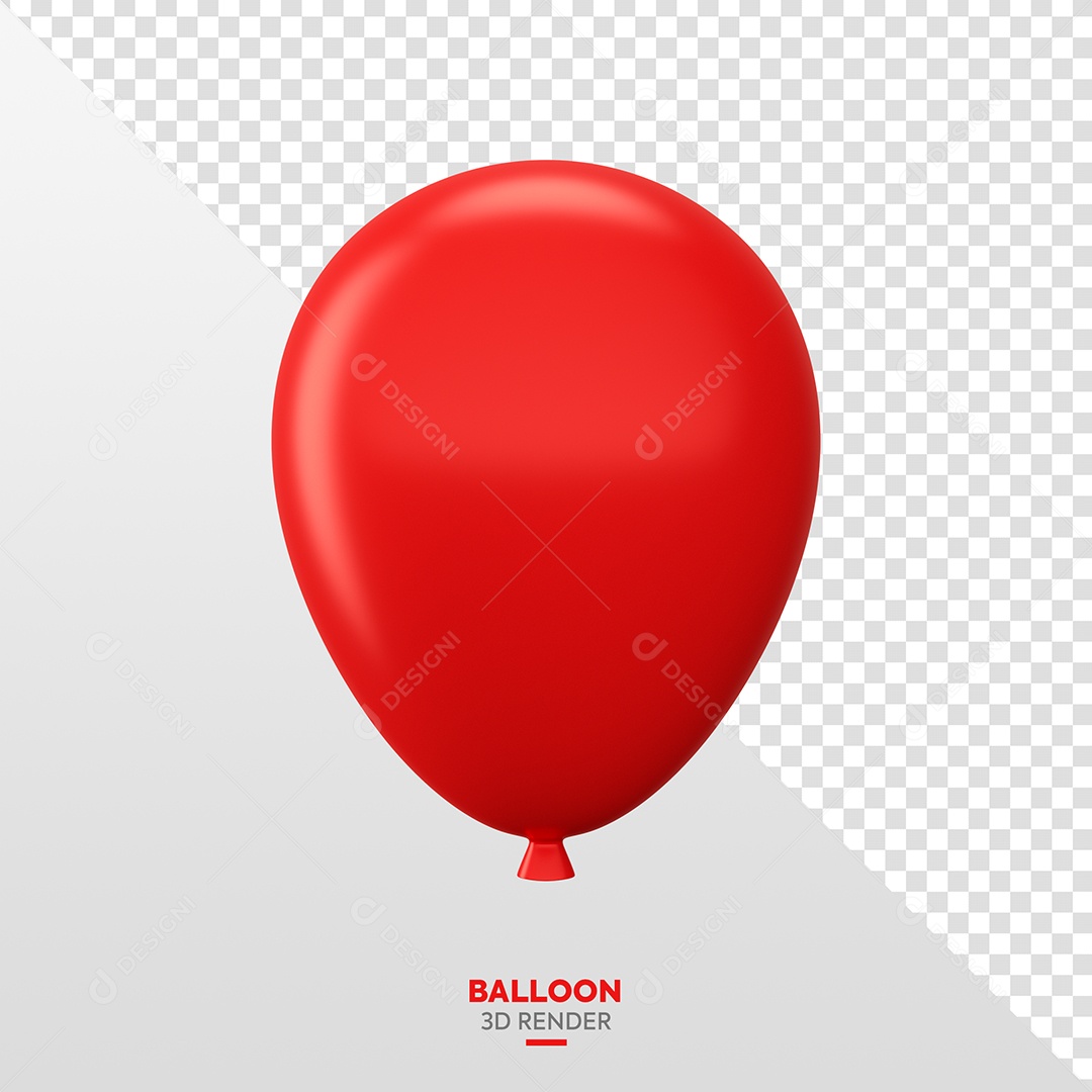 Balão Bexiga do Dia Do Consumidor Elemento 3D vermelho para Composição PSD