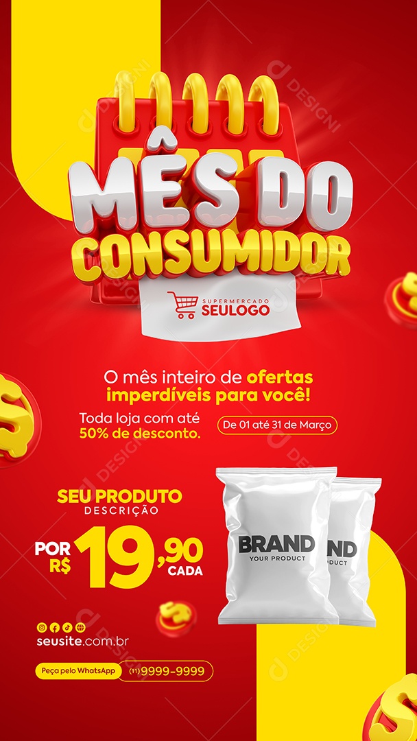 Story Mês do Consumidor O mês inteiro de ofertas Social Media PSD Editável