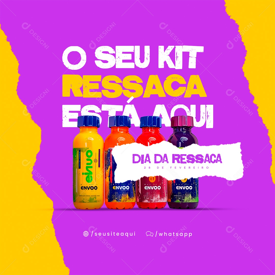 Dia Da Ressaca 28 De Fevereiro O Seu Kit ressaca está aqui Social Media PSD Editável