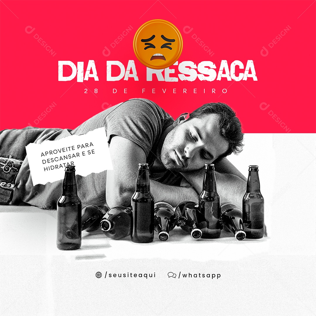 Dia Da Ressaca 28 De Fevereiro Social Media PSD Editável