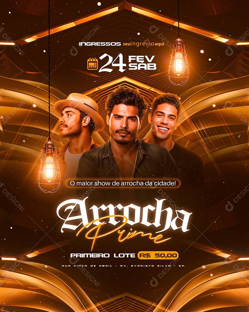 Flyer Arrocha Prime Social Media PSD Editável