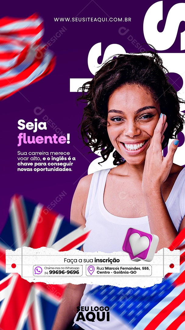 Story Aulas de Inglês Social Media PSD Editável