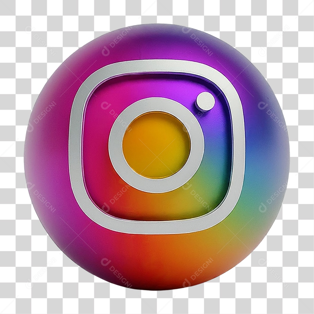 Ícone 3D Instagram PNG Transparente