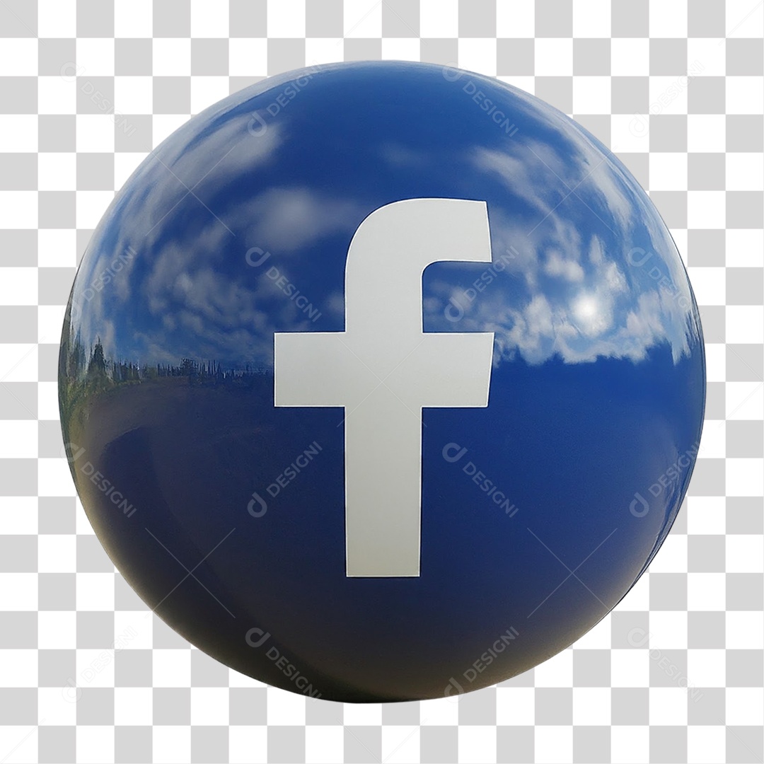 Ícone 3D Facebook PNG Transparente