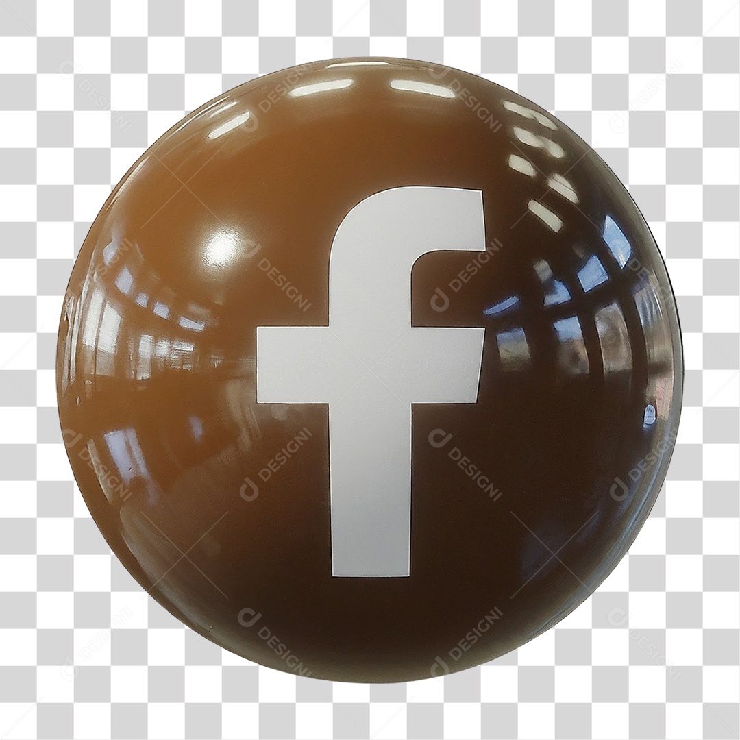 Ícone 3D Facebook PNG Transparente