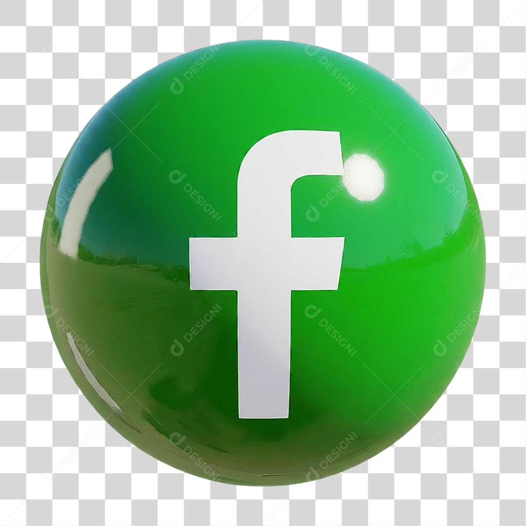 Ícone 3D Facebook PNG Transparente