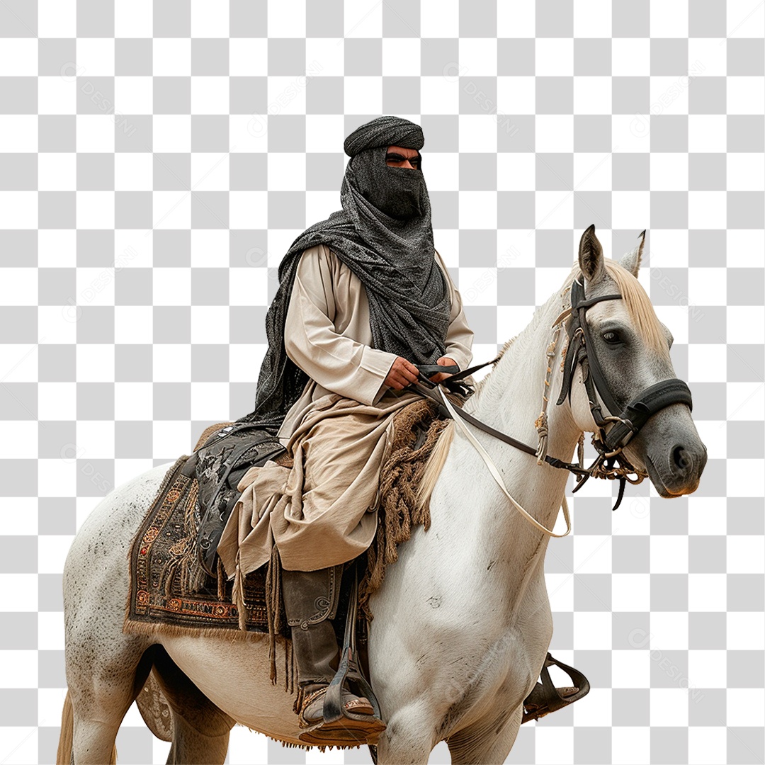 Homem em Cavalo PNG Transparente