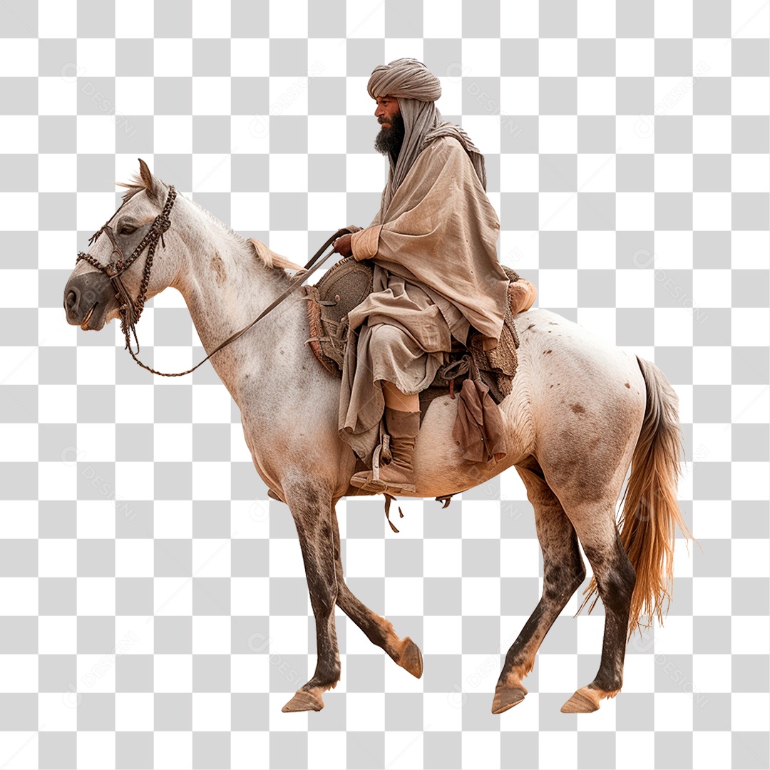 Homem em Cavalo PNG Transparente