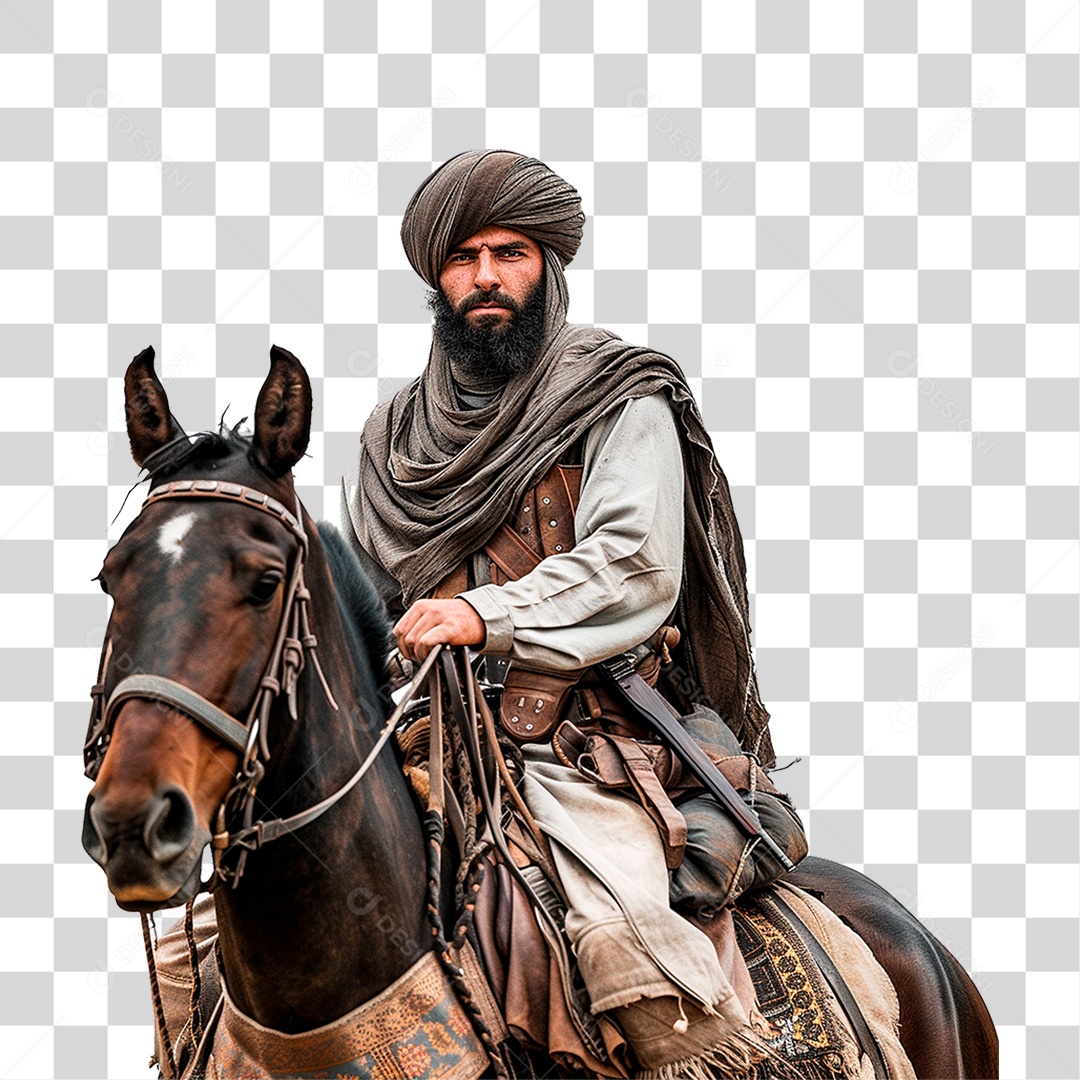 Homem em Cavalo PNG Transparente