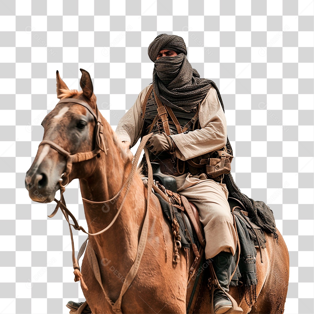 Homem em Cavalo PNG Transparente