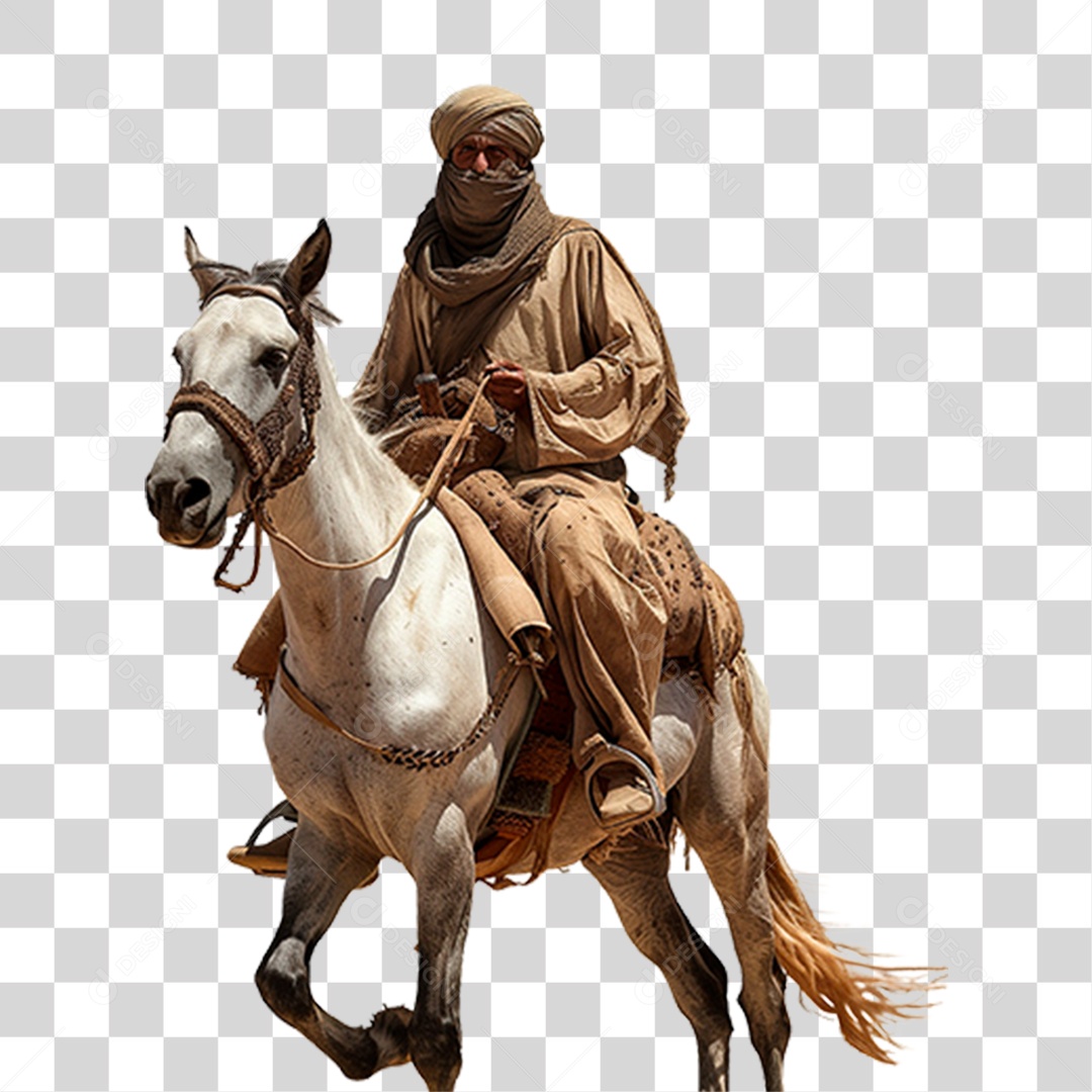 Homem em Cavalo PNG Transparente
