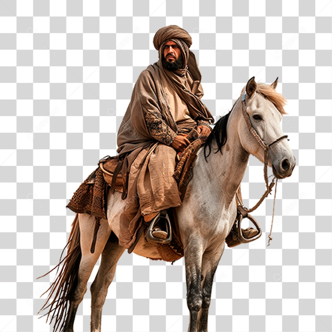 Homem em Cavalo PNG Transparente