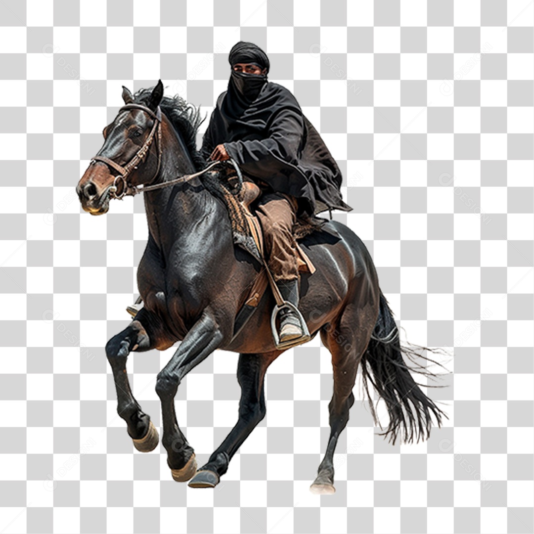 Homem em Cavalo PNG Transparente