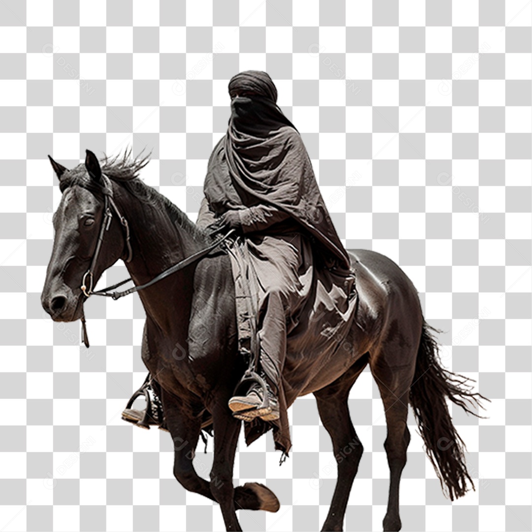 Homem em Cavalo PNG Transparente