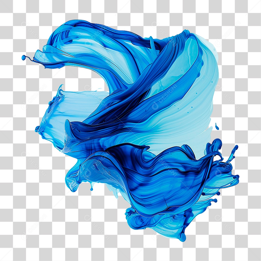 Splash de Tinta Azul PNG Transparente