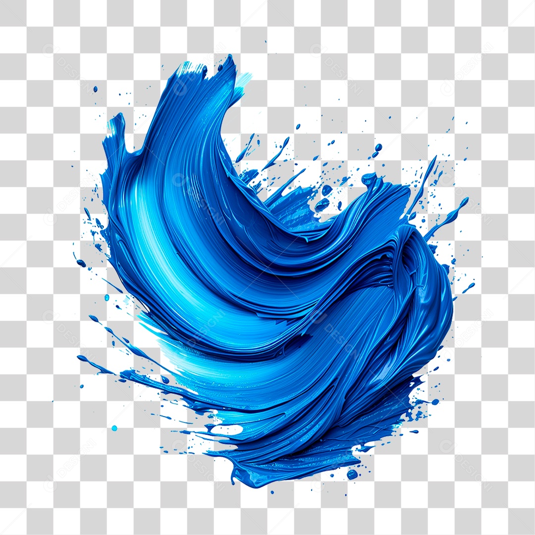 Splash de Tinta Azul PNG Transparente