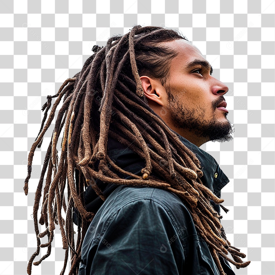 Homem com Dreads PNG Transparente
