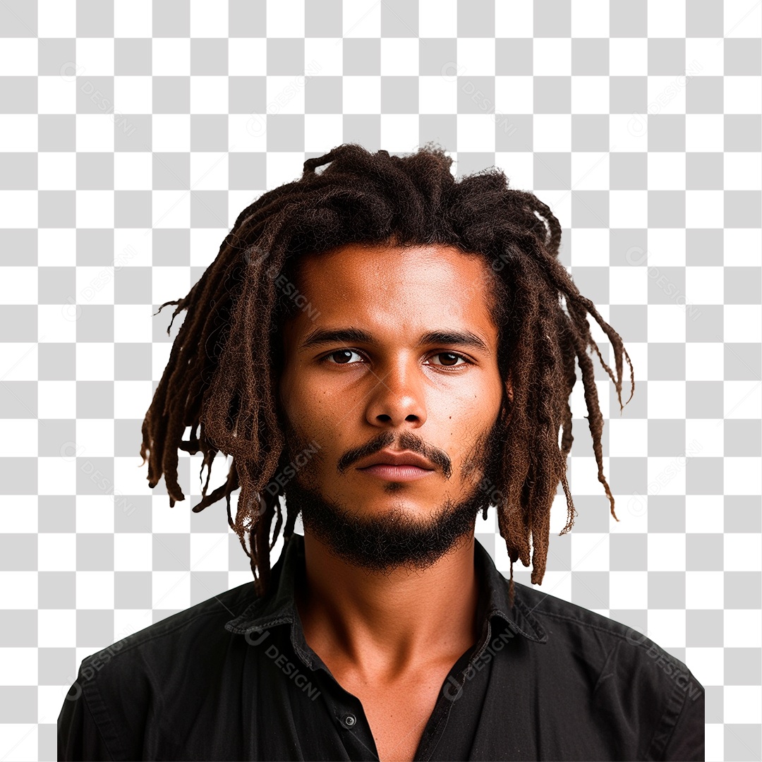 Homem com Dreads PNG Transparente