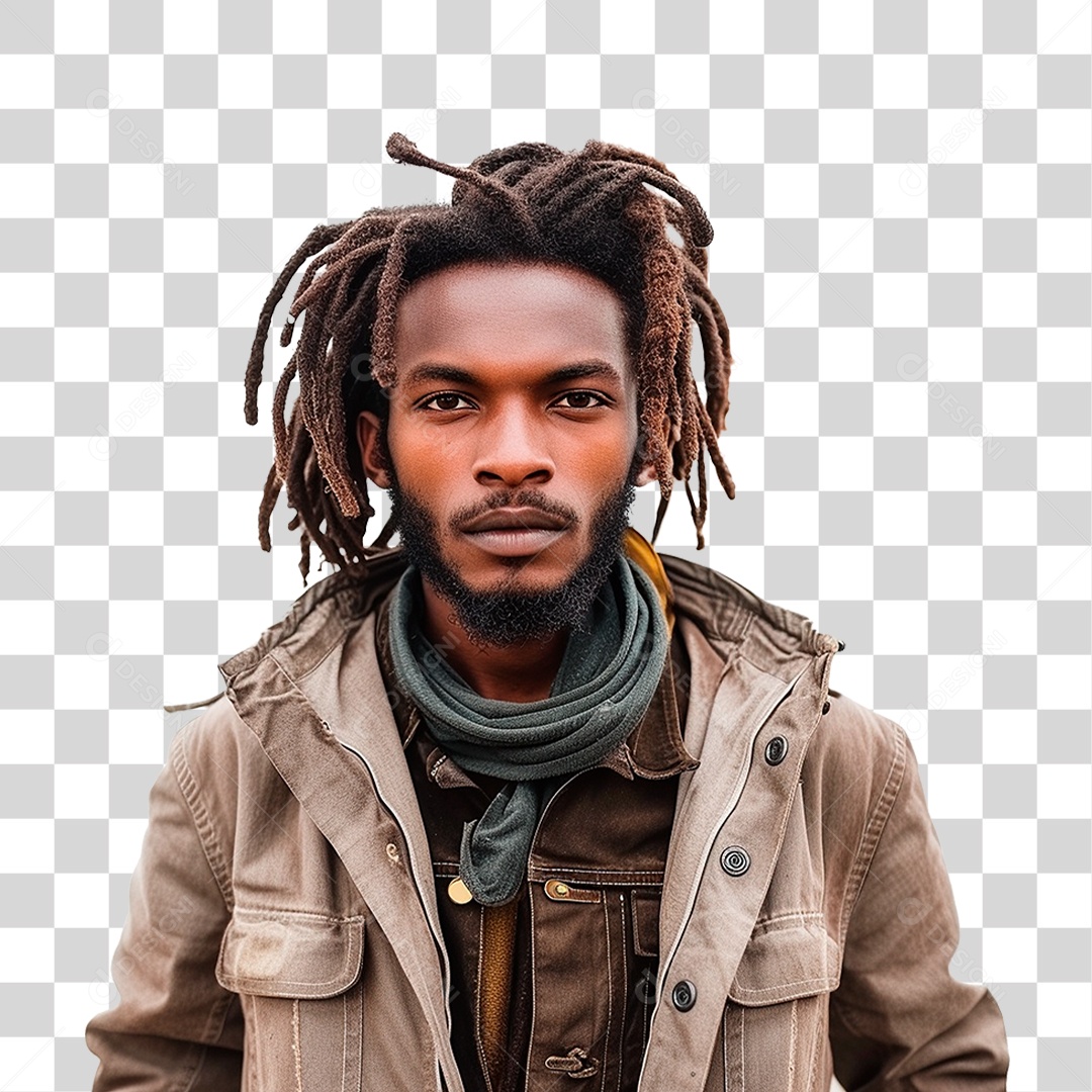 Homem com Dreads PNG Transparente