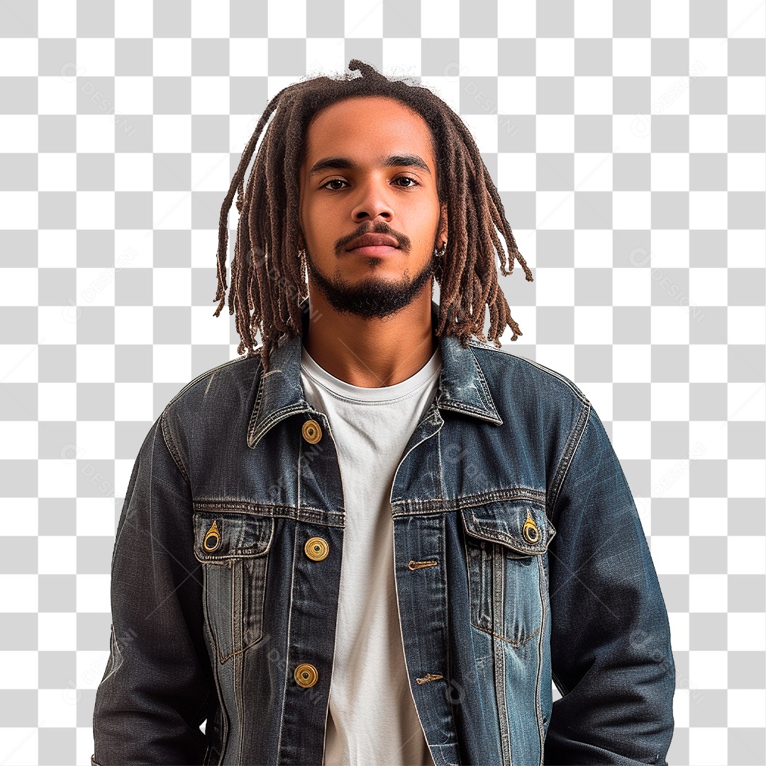 Homem com Dreads PNG Transparente