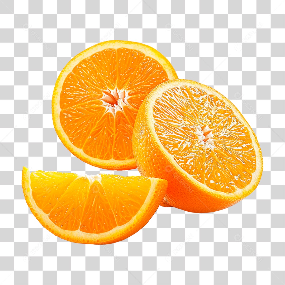 Laranja Partida ao Meio PNG Transparente