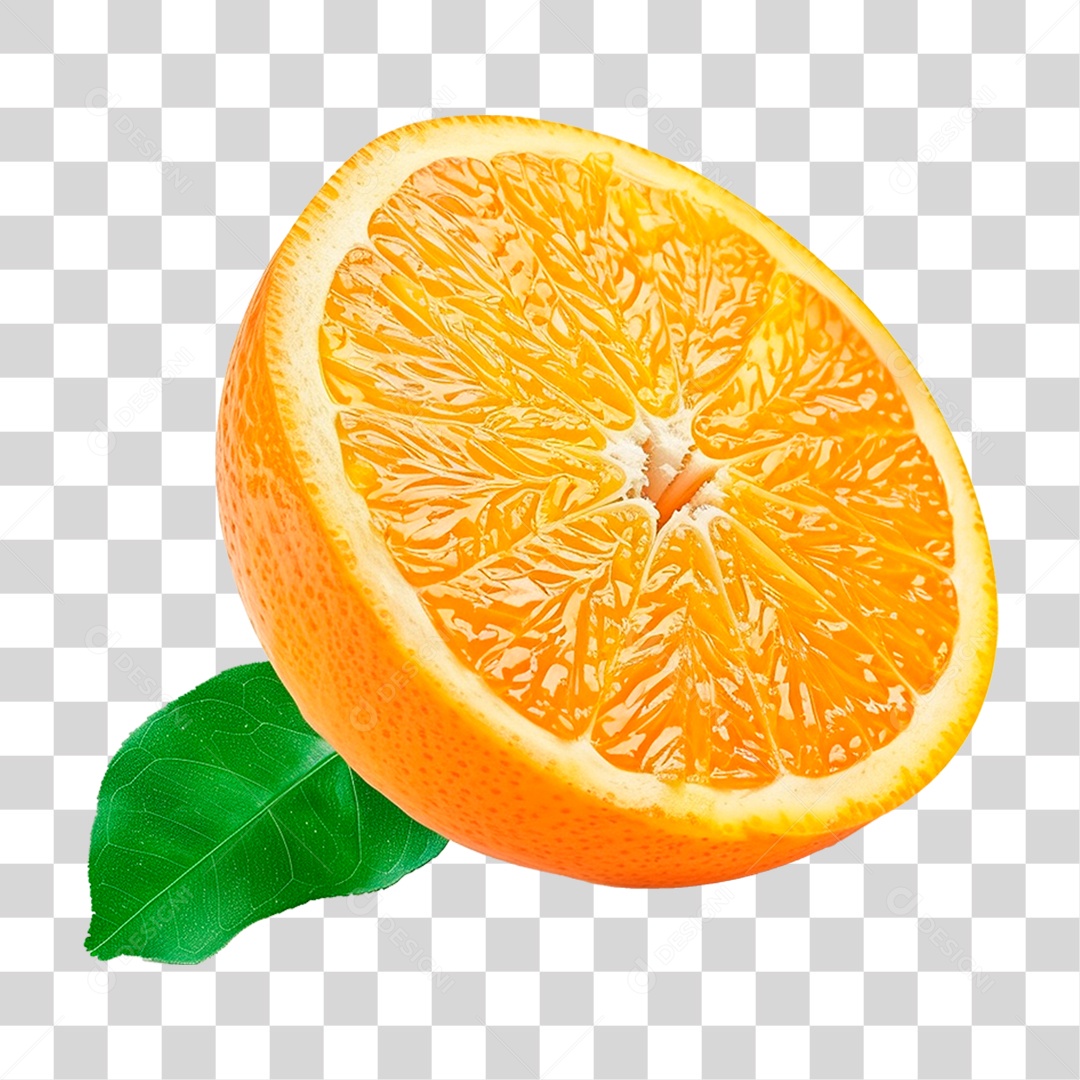 Laranja Partida ao Meio PNG Transparente