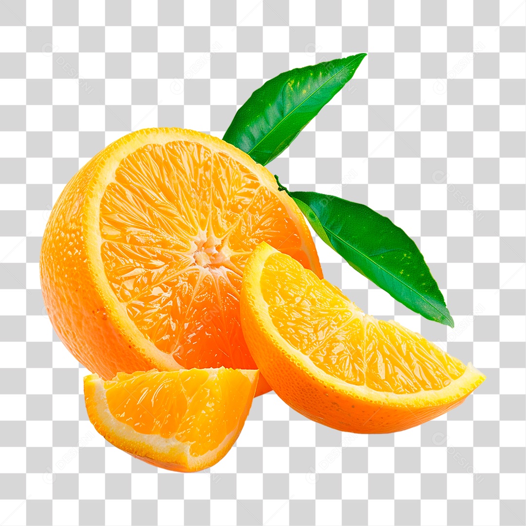 Laranja Partida ao Meio PNG Transparente